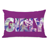 Girly Flowers - Purple Multi Lumbar Pillow by OBC 14 X 20