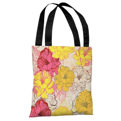 Natalie's Blooms - Yellow Multi Tote Bag by