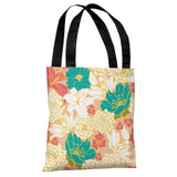 Ornate Florals - Coral Multi Tote Bag by