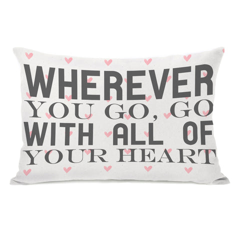 All of Your Heart - Cream Coral Lumbar Pillow by OBC 14 X 20