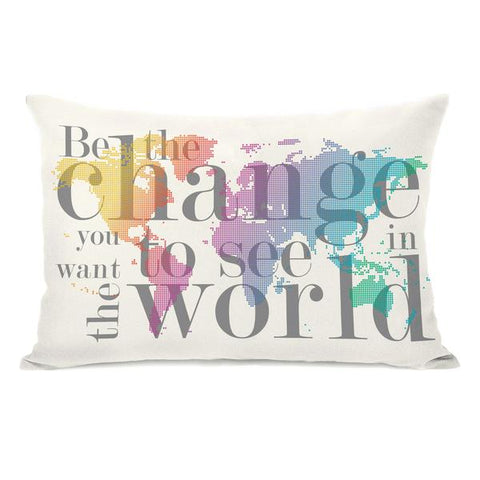 Be the Change Map - Multi Throw Pillow by