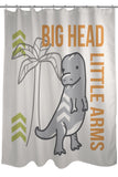 Big Head Little Arms Dino - Multi Shower Curtain by OBC 71 X 74