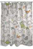 Baby Dinos - Cream Multi Shower Curtain by OBC 71 X 74