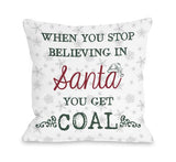 You Get Coal - White Green Red Throw Pillow by OBC