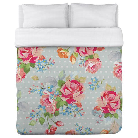Oversized Cabbage Rose - Multi Lightweight Duvet by OBC