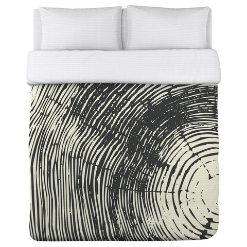 Tree Rings - Natural Gray Lightweight Duvet by OBC