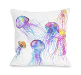 Jellyfish - Multi Throw Pillow by Ana Victoria Calderon