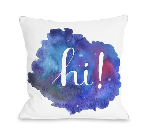 Hi - Multi Throw Pillow by Ana Victoria Calderon