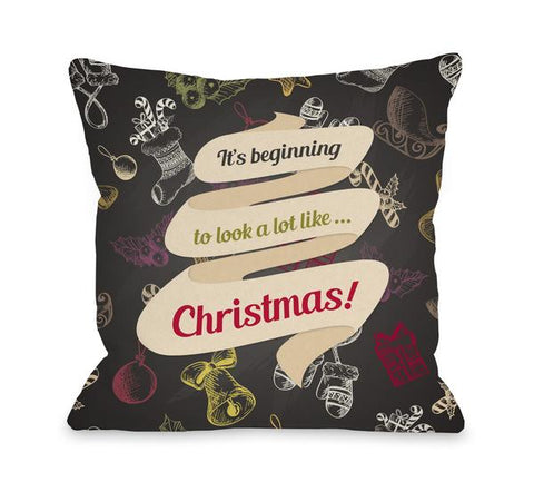 A Lot Like Christmas - Gray Multi Throw Pillow by OBC