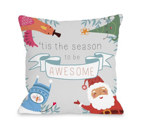Season of Awesome - Multi Throw Pillow by OBC