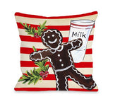 Gingerbread Cookie and Milk - Cream Multi Throw Pillow by Timree Gold