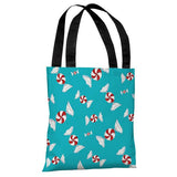 Peppermint Pattern - Blue Red White Tote Bag by Timree Gold