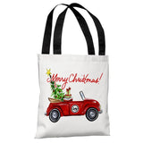 Red Bug Christmas - White Multi Tote Bag by Timree Gold