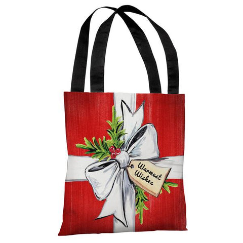 Warmest Wishes - Red Multi Tote Bag by Timree Gold