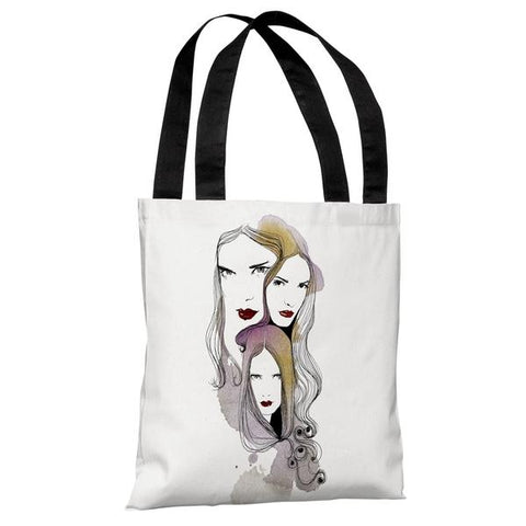 Three Women - White Multi Tote Bag by Judit Garcia Talvera