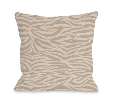 Sara Zebra - Ivory Tan Throw Pillow by OBC 18 X 18