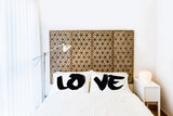 LOVE Painted - Black Set of Two Pillow Case by