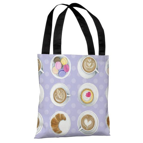 Coffee Cupcake Macaroons - Purple Multi Tote Bag by April Heather Art