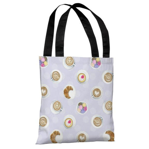Mini Coffee Cupcake Macaroons - Lavendar Multi Tote Bag by April Heather Art