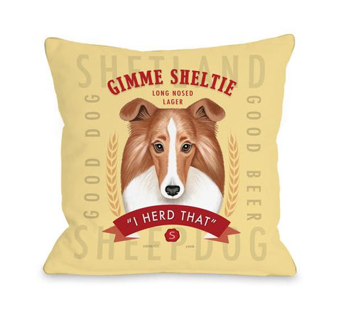 Sheltie Corn Multi Throw Pillow by Retro Pets