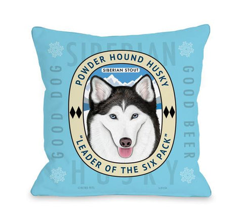 Siberian Blue Multi Throw Pillow by Retro Pets