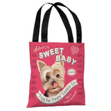 Yorkie Treats - Pink Multi Tote Bag by Retro Pets