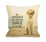 The Best Labradoodle Beach Personalized – Multi Throw Pillow by OBC 18 X 18