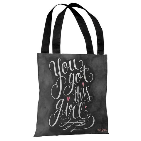 You Got This, Girl - Gray Pink Tote Bag by Lily & Val
