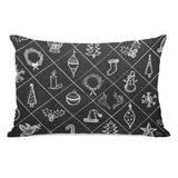 Christmas Cheer Pattern - Gray White Throw Pillow by Lily & Val