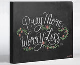 Pray More, Worry Less - Gray Multi Canvas Wall Decor by Lily & Val