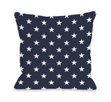 All Over America Stars - Navy Throw Pillow by OBC 16 X 16