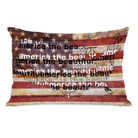 America the Beautiful Weathered Flag - Multi Throw Pillow by