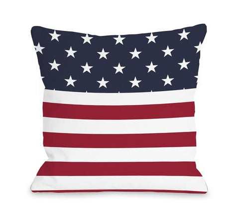 American Flag Section - Multi Throw Pillow by