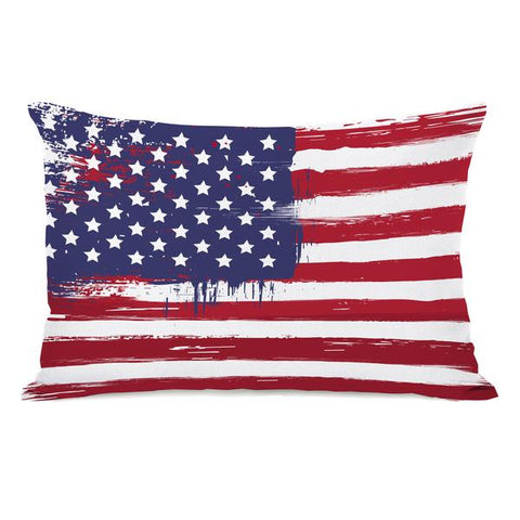American Flag Strokes - Multi Throw Pillow by