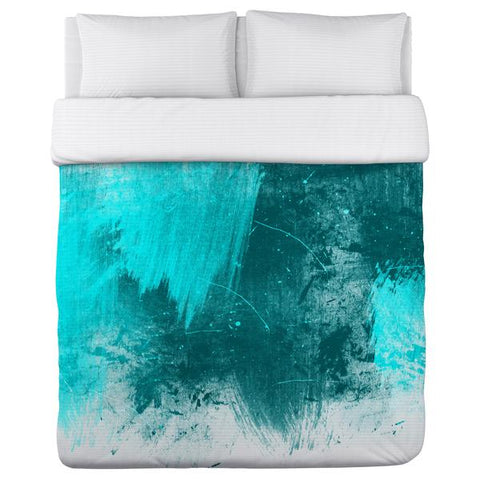 Beautiful Mess - White Turquoise Lightweight Duvet by OBC