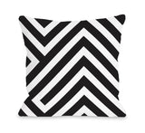 Stella Geometric - Black White Throw Pillow by OBC 18 X 18