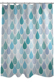 Under the Weather Blues - White Multi Shower Curtain by OBC 71 X 74