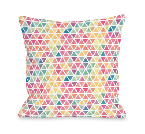 Watercolor Geometric - Multi Throw Pillow by OBC 18 X 18