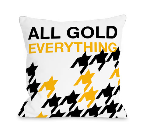 All Gold Everything - White Gold Black Throw Pillow by OBC 18 X 18