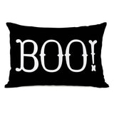 Boo! - Black White Throw Pillow by OBC