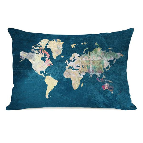 Where to Next - Blue Throw Pillow by OBC