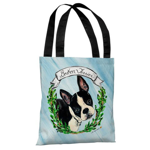 Boston Terrier - Blue Multi Tote Bag by Timree Gold