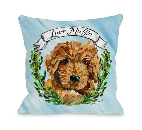 Doodle Blue Multi Throw Pillow by Timree Gold