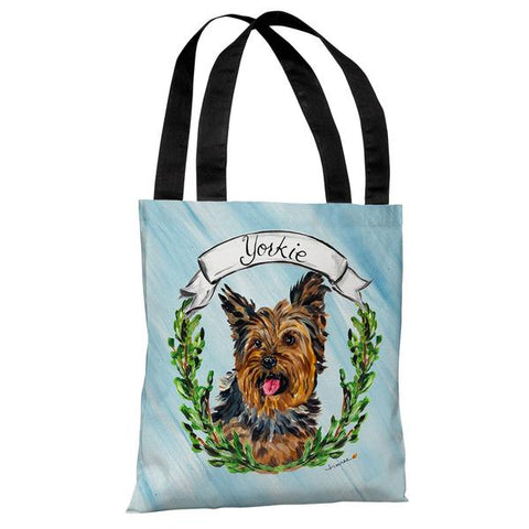 Yorkie - Blue Multi Tote Bag by Timree Gold