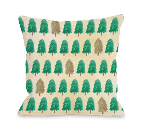 Forest for the Trees - Green Throw Pillow by OBC