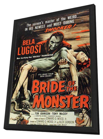 Bride of the Monster 11 x 17 Movie Poster - Style B - in Deluxe Aluminum Frame