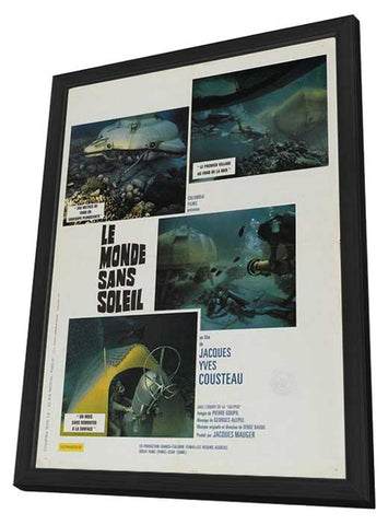 Jacques-Yves Cousteau's World Without Sun 11 x 17 Movie Poster - French Style A - in Deluxe Wood Frame