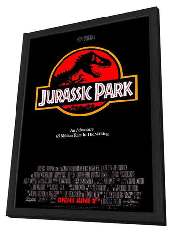 Jurassic Park 11 x 17 Movie Poster - Style A - in Deluxe Wood Frame