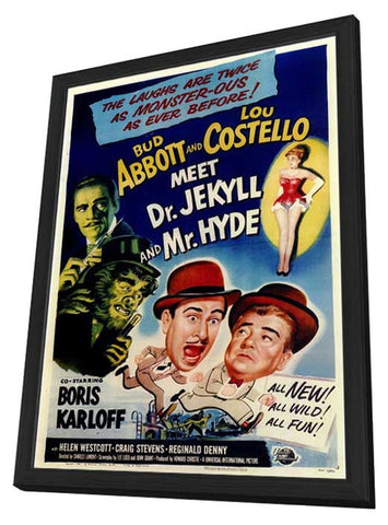 Abbott & Costello Meet Dr Jekyll & Mr Hyde 11 x 17 Movie Poster - Style A - in Deluxe Aluminum Frame