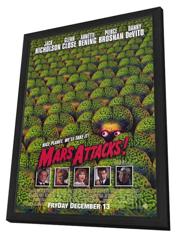 Mars Attacks 11 x 17 Movie Poster - Style B - in Deluxe Aluminum Frame